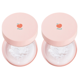 SKINFOOD 蜜桃親透控油蜜粉，萃取桃子成分，舒緩乾燥敏感肌膚，長效控油持妝, 單色, 2個