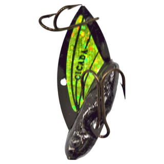 Reef Runner Cicada 金屬顫泳 沉水 蟬顫泳假餌 VIB 301 黑色 + 黃色, 1/2oz, 1個