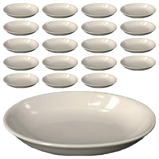 TATUNG 大同磁器 4吋橢圓型調味碟 20入組 - 單色簡約 餐桌美學, 白色, 1組
