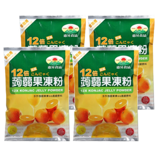 FAIRSEN 惠昇食品 12倍蒟蒻果凍粉, 台灣製造，品質安心, Q滑有彈性，清爽可口, 1kg, 4包