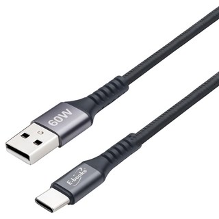 E-books XA39 鋁製 充電傳輸線 USB-A to C PD 60W 2M, 1盒, E-IPD243