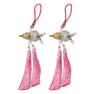 馥瑰馨盛 平安晶瑩葫蘆琉璃吊飾, 2個, 粉色