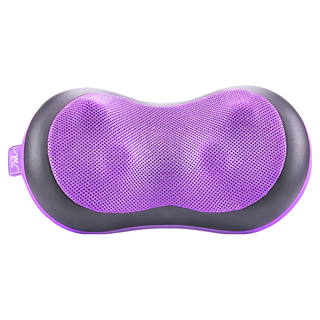 MOLIJIA 魔力家 M632充電式溫熱按摩枕, 3D揉捏按摩, 35-40°C恆溫設計, 無線充電, BY060032, 星紫黑