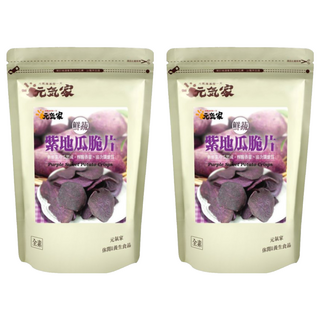 元氣家 紫地瓜脆片 新鮮紫地瓜製成 酥脆香甜, 100g, 2包