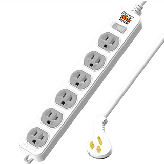 PowerWork 動力工廠 1切6座3P 延長線 過載自動斷電保護 防火災 耐高溫防火材質, 1.2m, 白色, 1條