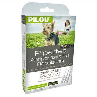 Pilou 皮樂 非藥用除蚤蝨滴劑 幼小型犬用 Set 3入, 1.5ml, 1盒
