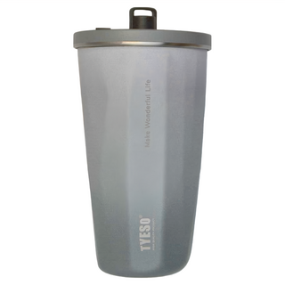 不鏽鋼吸管杯 冰壩杯, 漸變灰, 600ml, 1入