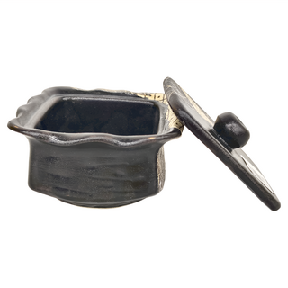 黑織部角型蓋物 - 日本製 陶瓷材質, 1個