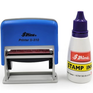 Shiny 新力 S-310 自動回墨印章 原本對照章套組 (含外殼與28ml專用墨水), 1組