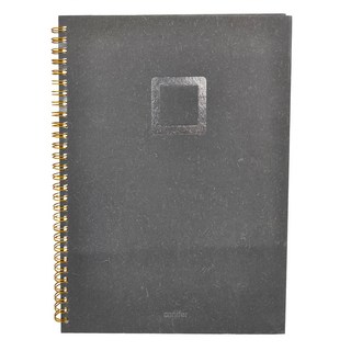 conifer 綠的事務 仙蹤特調系列空白筆記本 厚板精靈 易翻雙線圈裝訂 豐富的3種內頁格式 無酸紙內頁 紙質滑順不刮筆, 黑色精靈, 1本
