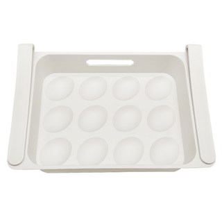 創居生活 冰箱抽屜收納盒 26x18x5公分 PP塑料材質, 白色, 1個