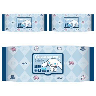 Cinnamoroll 大耳狗喜拿 加厚手口柔濕巾 掀蓋包, 1入, 3包