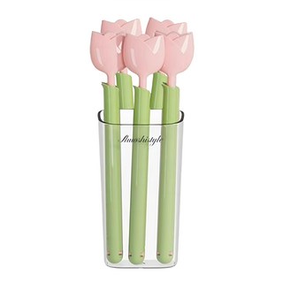 鬱金香封口夾 附磁吸盒, 粉色, 5個