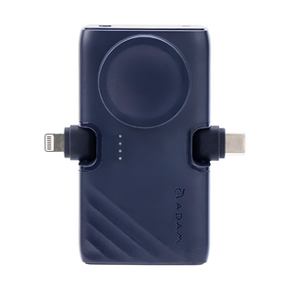 ADAM elements 亞果元素 三合一 折疊口袋行動電源 Type-C-Lightning 80 x 45 x 34mm 127g, GRAVITY 3, 藍色