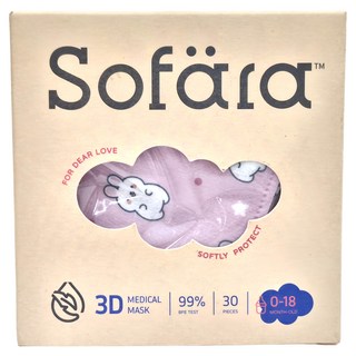 Sofara 舒芙氧 嬰兒3D空氣口罩 胖嘟兔 0~18個月, 30片, 1盒