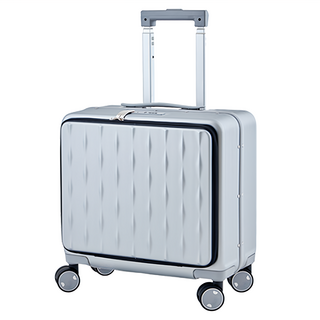 好玩旅物 1/9開手提式辦公拉桿商務行李箱 輕便登機箱, 18吋, 灰色, 1個