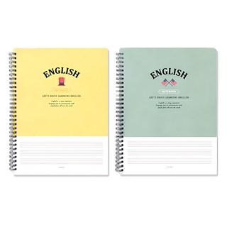 misoro 3000 英語線圈筆記本 2403, 2本, 顏色隨機