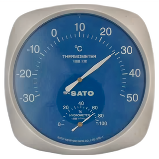 SK SATO 佐藤計量器 室內用指針式溫濕度計 TH-200, 白色 + 藍色, 1個