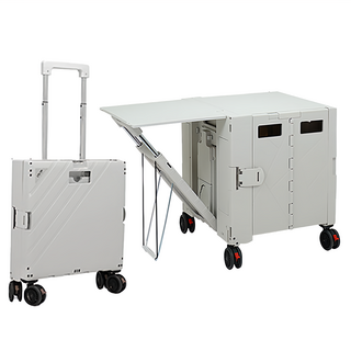 摺疊露營購物兩用車 70L (單邊桌), 米色, 1個