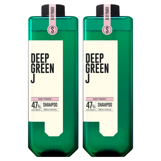 J'SOOP Deep Green J 弱酸性純素洗髮精 爽身粉, 1L, 2瓶