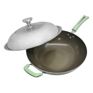 瑪露塔 鈦金中華深型不沾炒鍋, 34cm, 1個