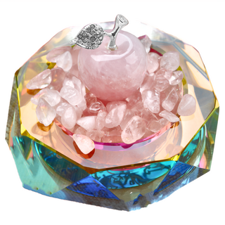 命運好好玩 湯鎮瑋粉晶蜜果桃花擺鎮 桃花靈氣 佛母心咒護持能量 梳妝台擺放招桃花, 粉色, 1個