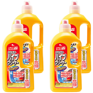Mitsuei 水管疏通專用洗劑，適用於浴室、廚房、廁所管道，除菌消臭二合一，徹底溶解黏稠污垢，定期使用保養預防堵塞, 1L, 4瓶