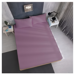 ISHUR 伊舒爾 3M銀離子防水透氣保潔墊 + 枕套 Set, Advanta防水科技薄膜, 多種尺寸可選, 加大(6尺), 紫色