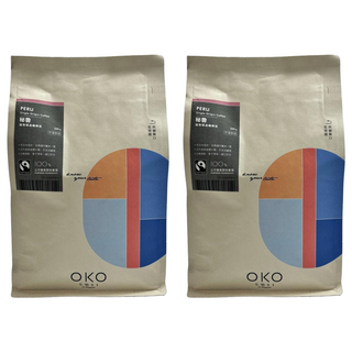 OKO 生態綠 秘魯 經典單品咖啡豆 中淺烘焙 公平貿易, 咖啡豆(無研磨), 250g, 2包