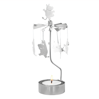 PLUTO DESIGN Moomin 旋轉燭座附蠟燭 吊飾, 嚕嚕米 銀色