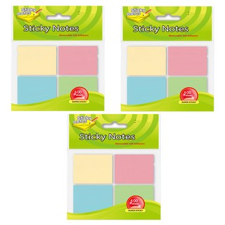 德德小品集 便利貼 38x50mm 400張 超級黏性, SJ-04, 4本, 3組