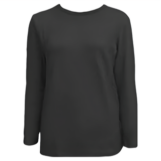 Partner dear 女圓領德絨保暖衣 1件 黑色 保暖舒適, M-L