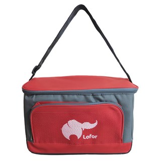 Lofor 樂活生活家 保冰溫提袋 570160 露營保冷袋 13L 野餐袋 手提肩背兩用, 灰色 + 紅色