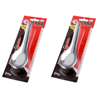 ZEBRA THAILAND 430不鏽鋼平底匙 6支, 傳統造型 好拿好握 邊緣平滑 大小適中, 2組