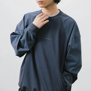 BOHRHOO 碳簡印花長袖衛衣 XL 寬鬆, 霧藍