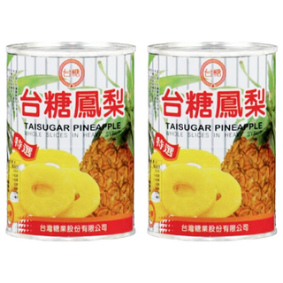 台糖鳳梨罐 整片, 台灣經典品牌暢銷三十年, 適用於漢堡、糕點、冰品, 565g, 2罐