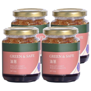GREEN&SAFE 永豐餘生技 油蔥 (固形量40公克) 葵花油 紅蔥頭, 4罐, 150g