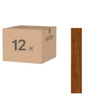 鴻民家飾 超耐磨免刷膠PVC自黏木紋地板貼 12片, 15 x 91cm