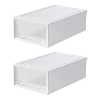 可疊加多功能衣物抽屜整理收納箱/收納盒 2號, 9L, WPP-002, 2個
