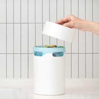 Purple Plastic Silhouette 食物廚餘桶, 1個, 白色