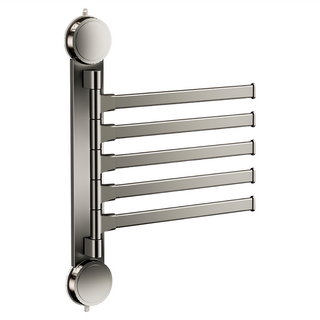 費歐家 免打孔旋轉吸盤式多桿毛巾架 槍灰色 285mm 浴室收納, 1個