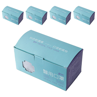 YSH 益勝軒 成人平面醫療口罩, 冰雪白, 50片, 5盒