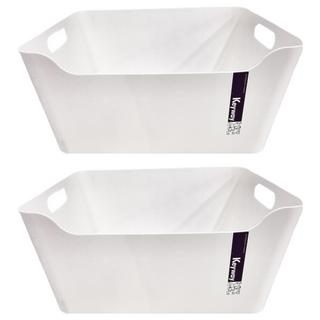 KEYWAY 聯府 大比利整理收納盒, 白色, 2個