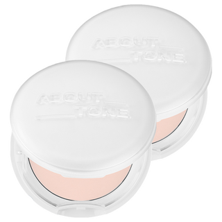 ABOUT TONE. 控油款定妝蜜粉餅, 白色, 8g, 2個