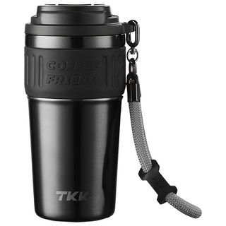 TKK洛奇系列316不鏽鋼陶瓷噴塗隨身杯 (直飲+吸管) 鎢鋼色, 630ml, 1個