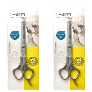 生活King 寵物層次打薄剪/修毛剪套裝 長毛&短毛適用, 灰色, 2支