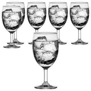 Ocean Glass 海洋玻璃經典高腳水杯350ml, 透明, 6個