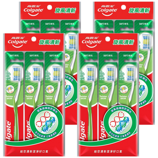 Colgate 高露潔 旋風清新牙刷 顏色隨機, 3支, 4組