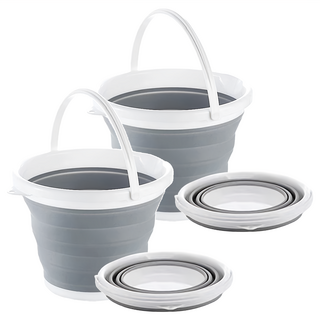 摺疊水桶 PP+TPR材質 厚實耐用 帶提手 方便提取 帶掛孔設計 方便懸掛收納, 10L, 2個