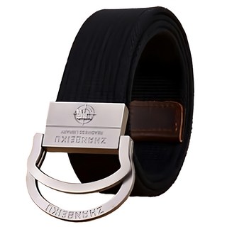 德利生活 軍風帆布腰帶, 黑色, 1個